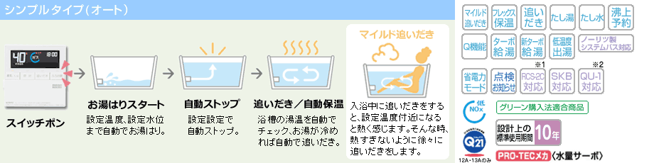 シンプルタイプ（オート）スリムタイプ