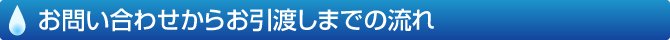 お問い合わせからお引渡しまでの流れ