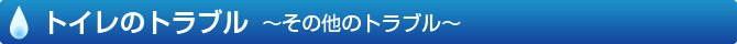 トイレのトラブル～その他のトラブル～